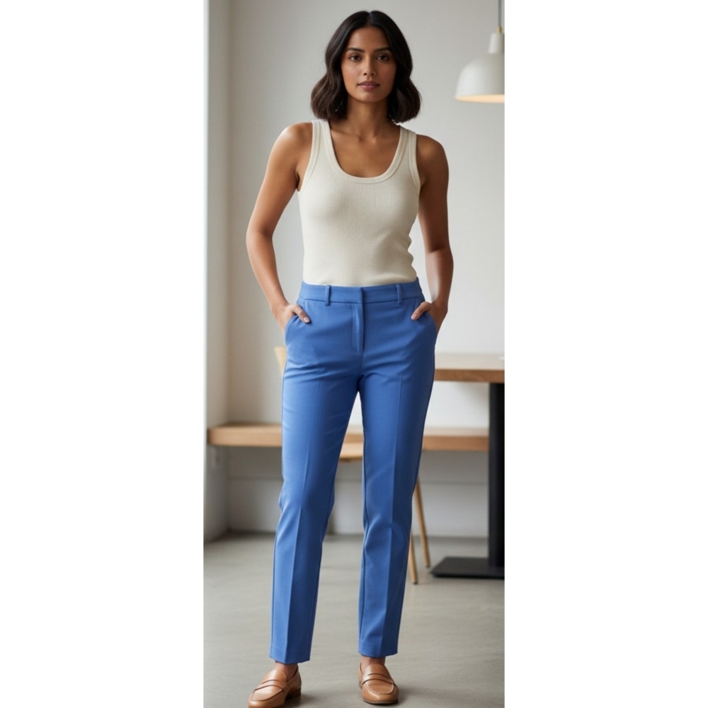 Apt.9 The Torie Curvy Straight Mid Rise Pants Blue Size 4P